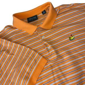 VTG Masters Collection Polo Shirt Mens XL Augusta National Orange Striped Golf